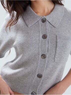 Harmony short sleeve chuncky cashmere shirt color rush